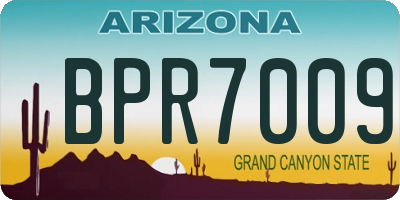 AZ license plate BPR7009