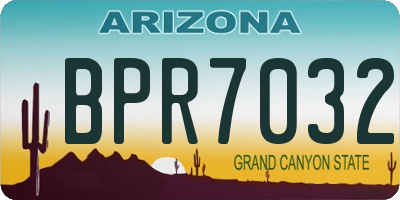 AZ license plate BPR7032
