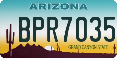 AZ license plate BPR7035