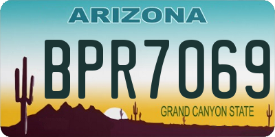 AZ license plate BPR7069