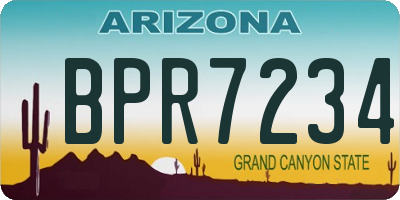 AZ license plate BPR7234