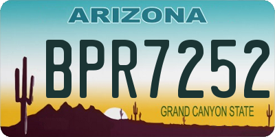 AZ license plate BPR7252