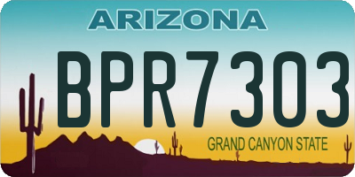 AZ license plate BPR7303