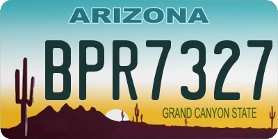 AZ license plate BPR7327