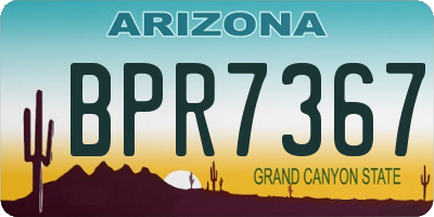 AZ license plate BPR7367