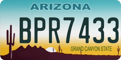 AZ license plate BPR7433