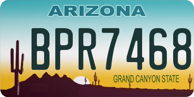AZ license plate BPR7468