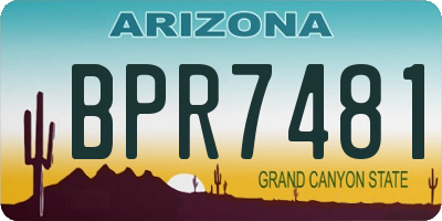 AZ license plate BPR7481