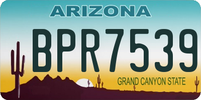 AZ license plate BPR7539