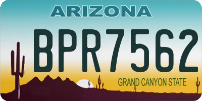 AZ license plate BPR7562
