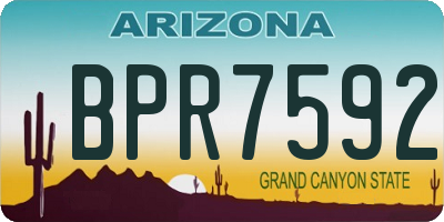 AZ license plate BPR7592