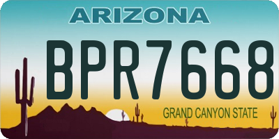 AZ license plate BPR7668