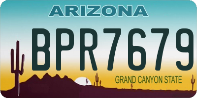 AZ license plate BPR7679