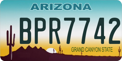AZ license plate BPR7742