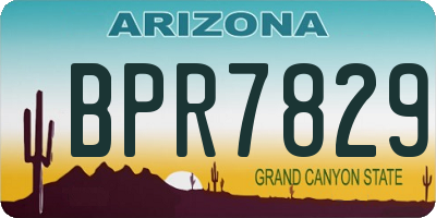 AZ license plate BPR7829