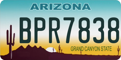 AZ license plate BPR7838
