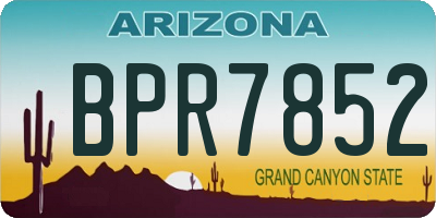 AZ license plate BPR7852