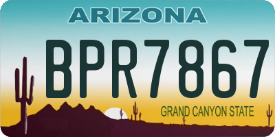 AZ license plate BPR7867