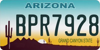 AZ license plate BPR7928