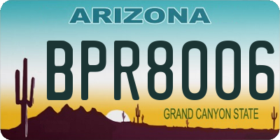 AZ license plate BPR8006