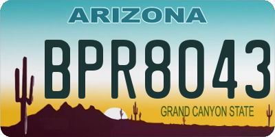 AZ license plate BPR8043
