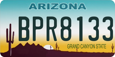 AZ license plate BPR8133