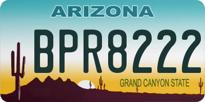 AZ license plate BPR8222
