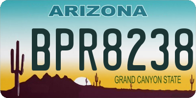 AZ license plate BPR8238