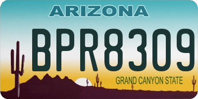 AZ license plate BPR8309