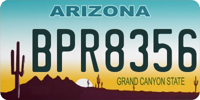 AZ license plate BPR8356