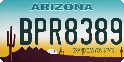 AZ license plate BPR8389