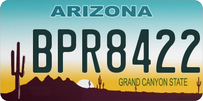AZ license plate BPR8422