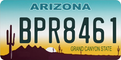 AZ license plate BPR8461