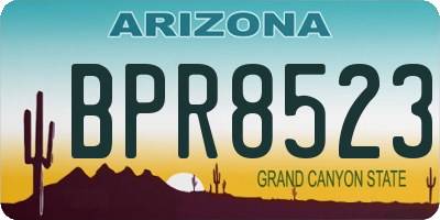AZ license plate BPR8523