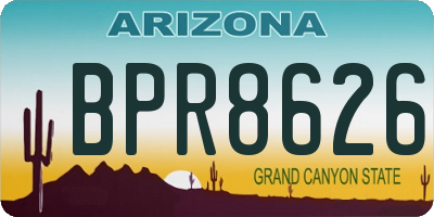 AZ license plate BPR8626