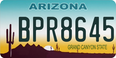 AZ license plate BPR8645