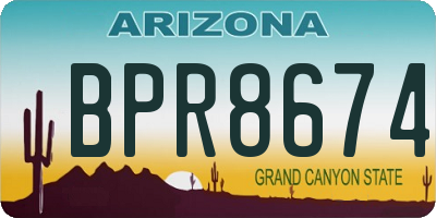 AZ license plate BPR8674