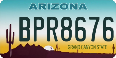 AZ license plate BPR8676