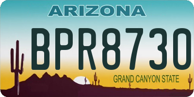 AZ license plate BPR8730