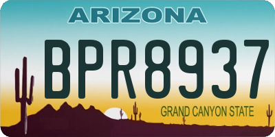 AZ license plate BPR8937
