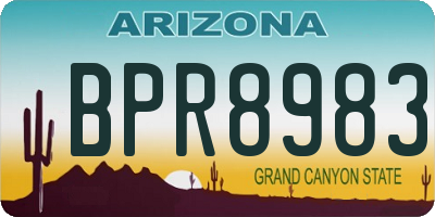 AZ license plate BPR8983