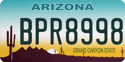 AZ license plate BPR8998