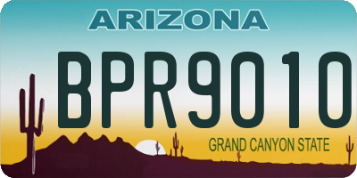 AZ license plate BPR9010