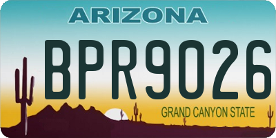 AZ license plate BPR9026