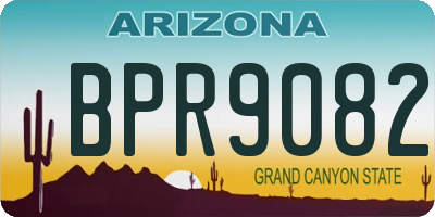 AZ license plate BPR9082