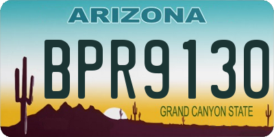 AZ license plate BPR9130