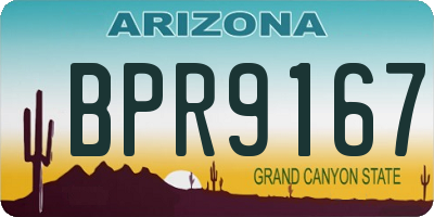 AZ license plate BPR9167