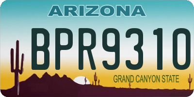 AZ license plate BPR9310
