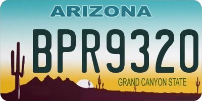 AZ license plate BPR9320