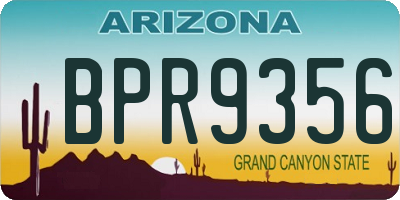 AZ license plate BPR9356